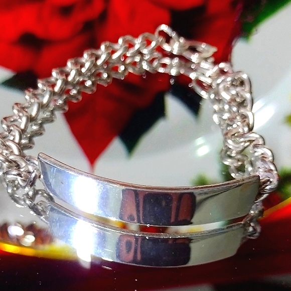 Men's .925 Sterling Silver ID Bracelet - Picture 1 of 4